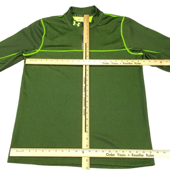 Under armour Activewear Top Men's XL Green ColdGear Skateboarding Quarter Zip - Picture 3 of 16